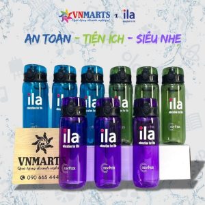 Bình nước nhựa in logo trường