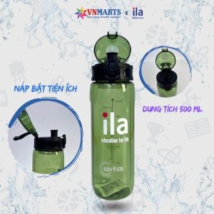 Bình nước nhựa in logo trường