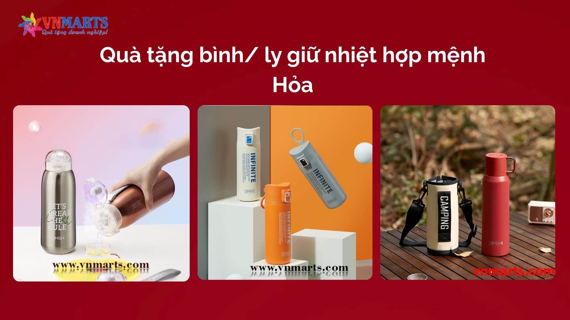 Quà tặng bình/ ly giữ nhiệt hợp mệnh Hỏa